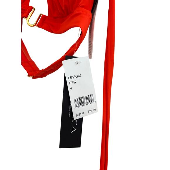 La Blanca Island Goddess Shirred Strap Halter Bikini Top NEW Size 4 - Picture 3 of 6